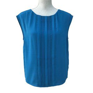 Adrianna Papell Blue Chiffon Sleeveless Top Blouse - Small